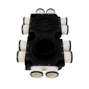 Luchtverdeelbox 12xØ90 inclusief Ø180 hoofdaansluiting