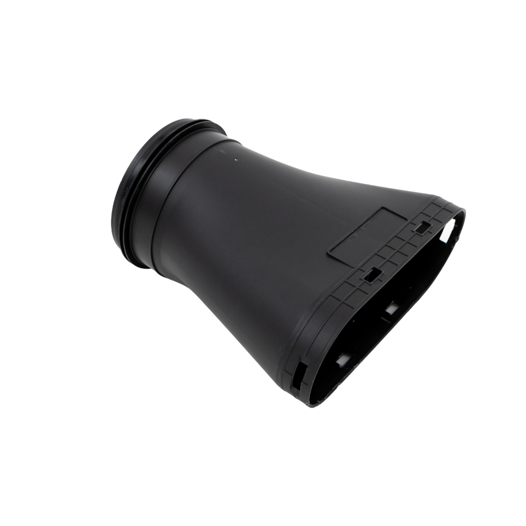 Horizontaal verloop van verdeler naar Ø125 mm