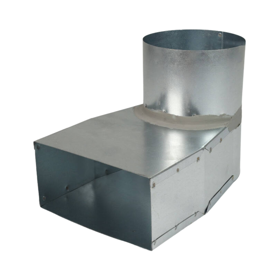 Lepe hoekstuk 220×80 mm → Ø 125 mm